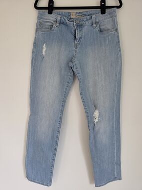 Kut from the Kloth Light Blue Low Rise Distressed Boyfriend Jeans - 8